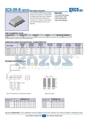 ECS-SR2-13.00-B-TR datasheet - SMD CERAMIC RESONATOR