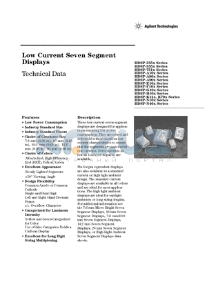 HDSP-5558-GG000 datasheet - Low Current Seven Segment Displays